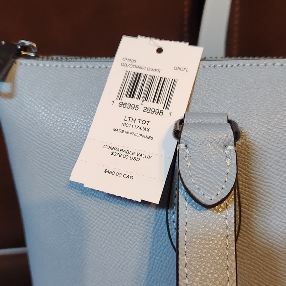 Coach NWT Gallery Tote Color is Gunmetal/Cornflower - Picture 5 of 11